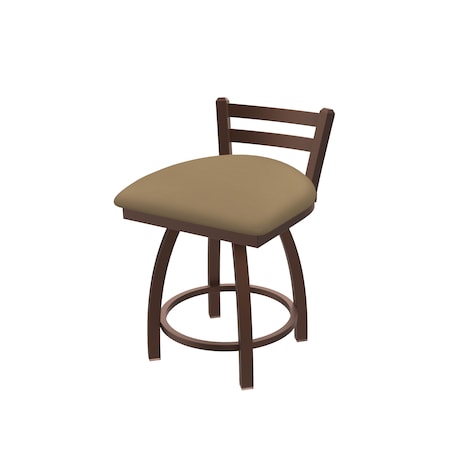 Holland Bar Stool Co 18" Low Back Swivel Vanity Stool, Bronze Finish, Canter Sand Seat 41118BZ013